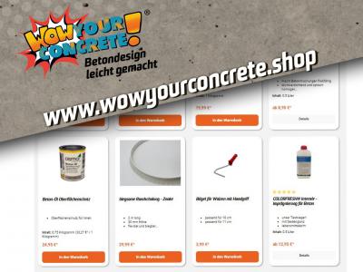 Neuer Webshop www.wowyourconcrete.shop